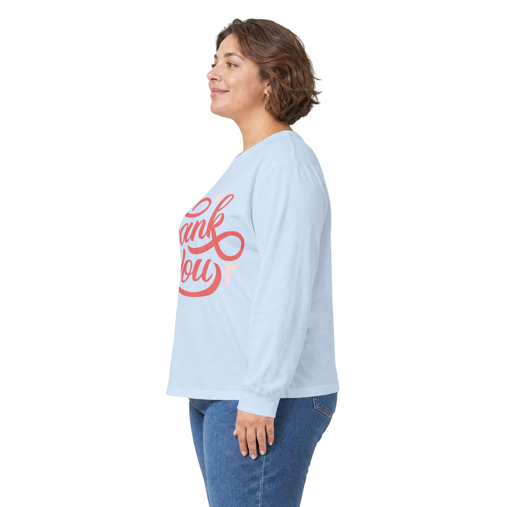 Thank You Script long sleeve tee | Thank You lettering shirt, gratitude design