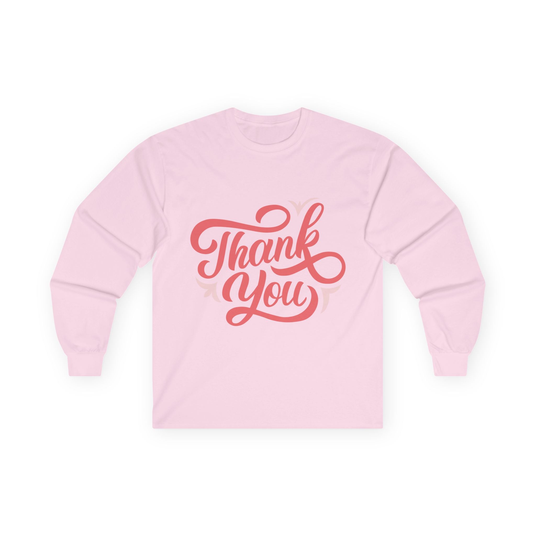 Thank You Script long sleeve tee | Thank You lettering shirt, gratitude design