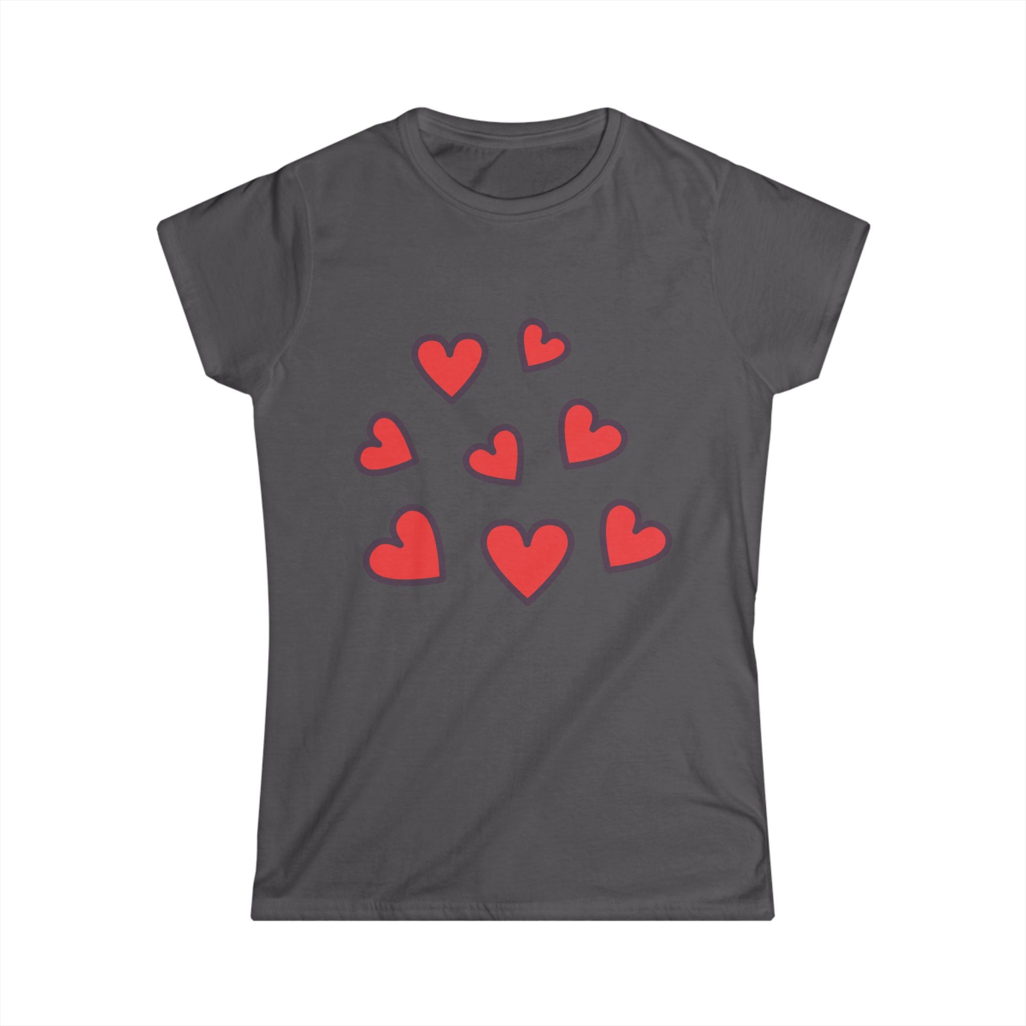 Scattered Red Hearts Tee | Cute Heart Pattern Shirt