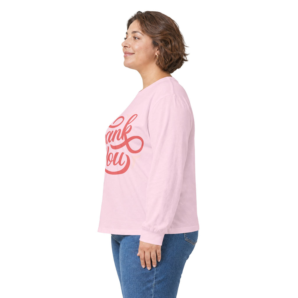 Thank You Script long sleeve tee | Thank You lettering shirt, gratitude design