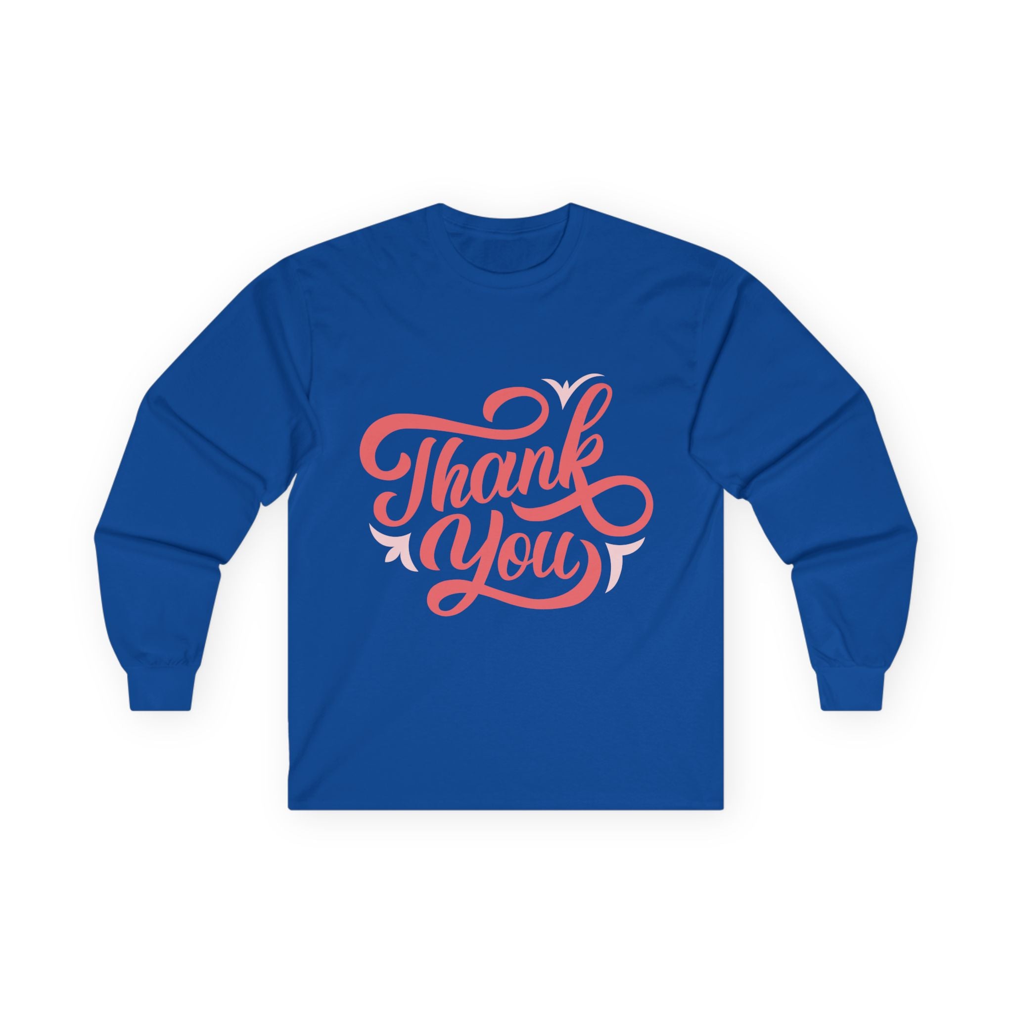 Thank You Script long sleeve tee | Thank You lettering shirt, gratitude design