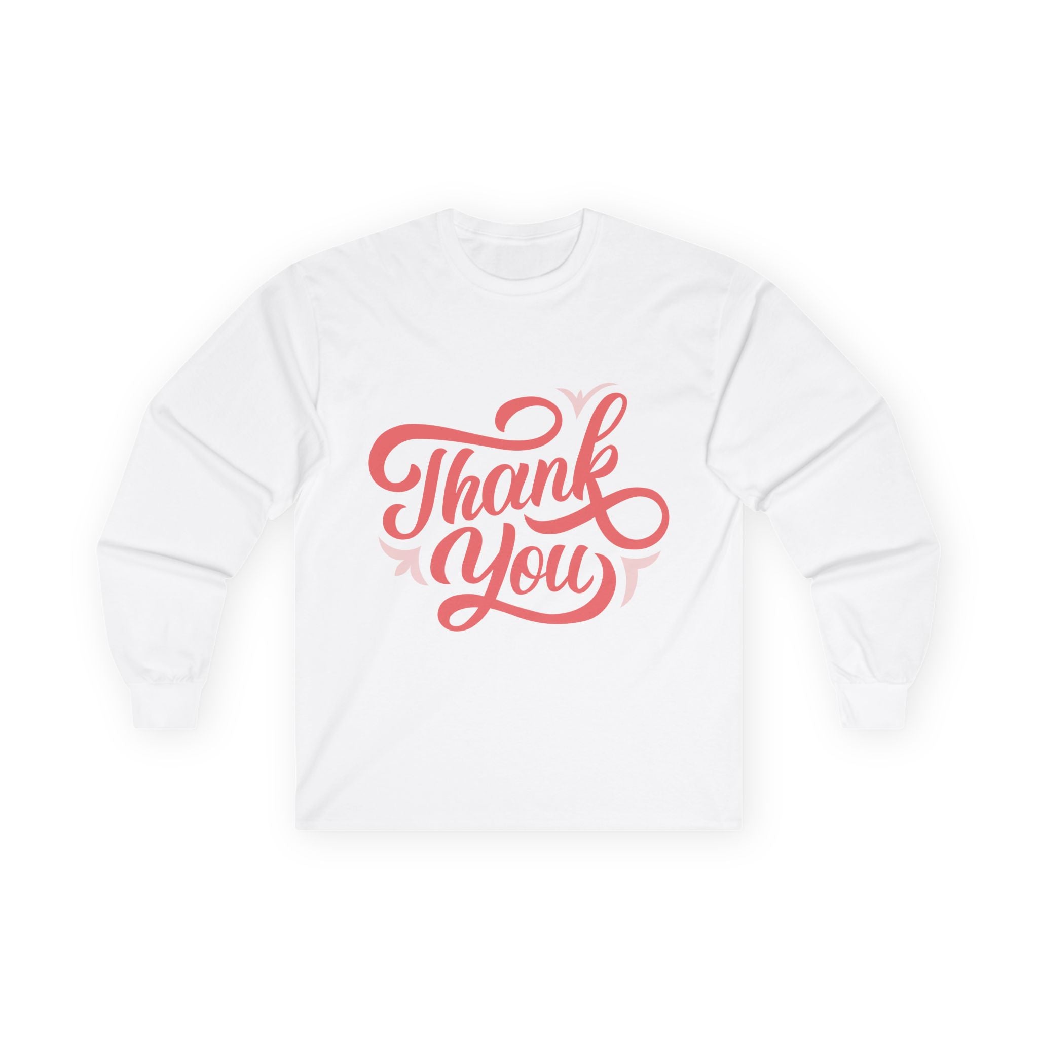 Thank You Script long sleeve tee | Thank You lettering shirt, gratitude design
