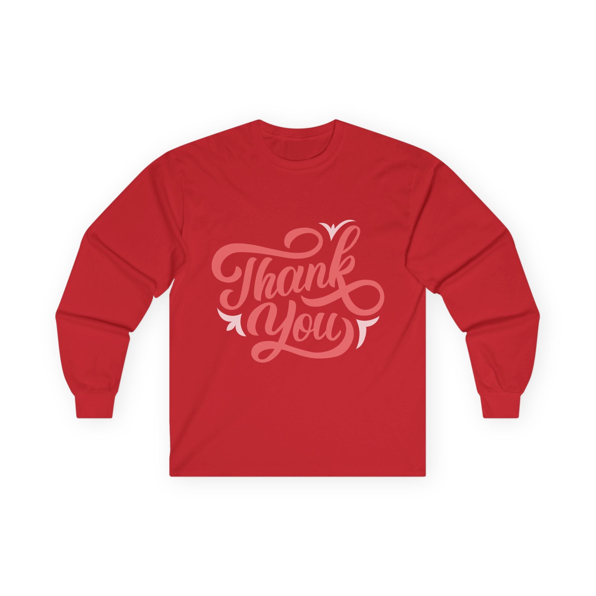 Thank You Script long sleeve tee | Thank You lettering shirt, gratitude design