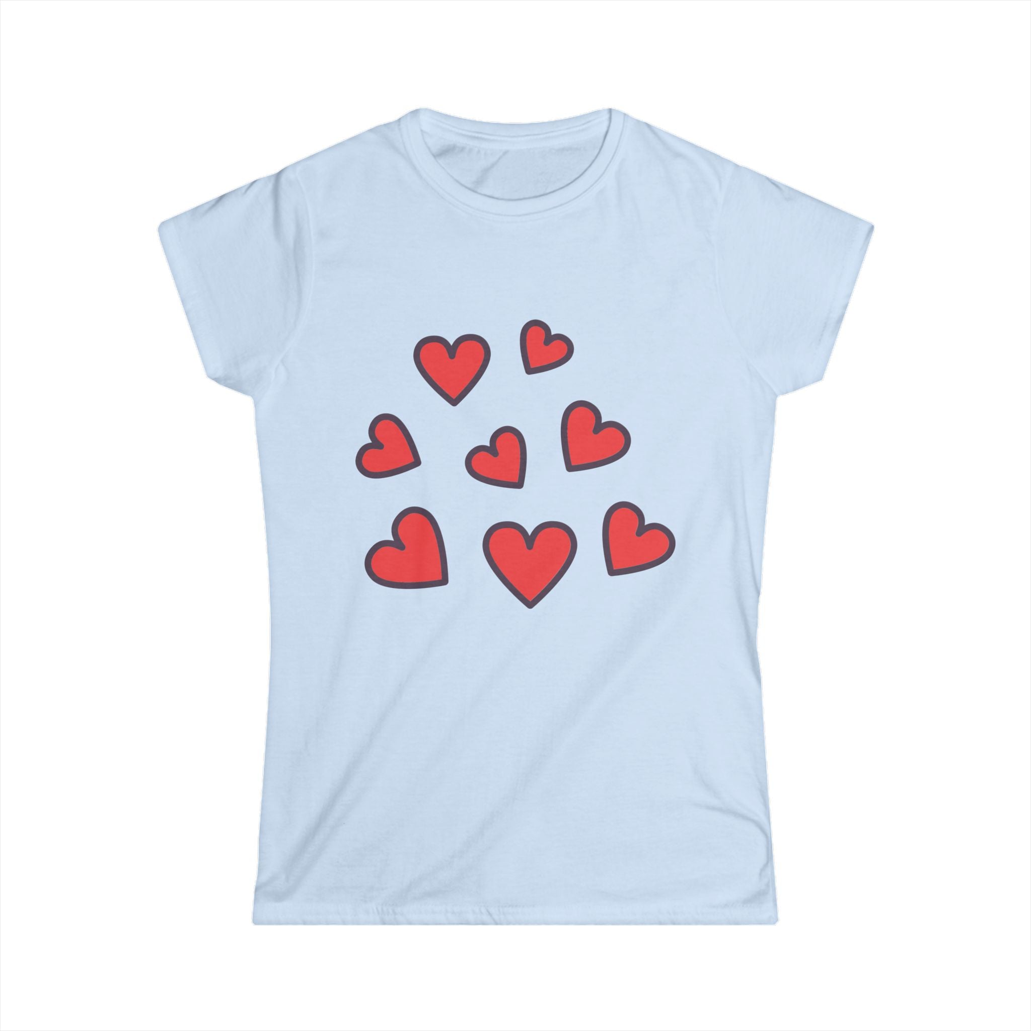 Scattered Red Hearts Tee | Cute Heart Pattern Shirt