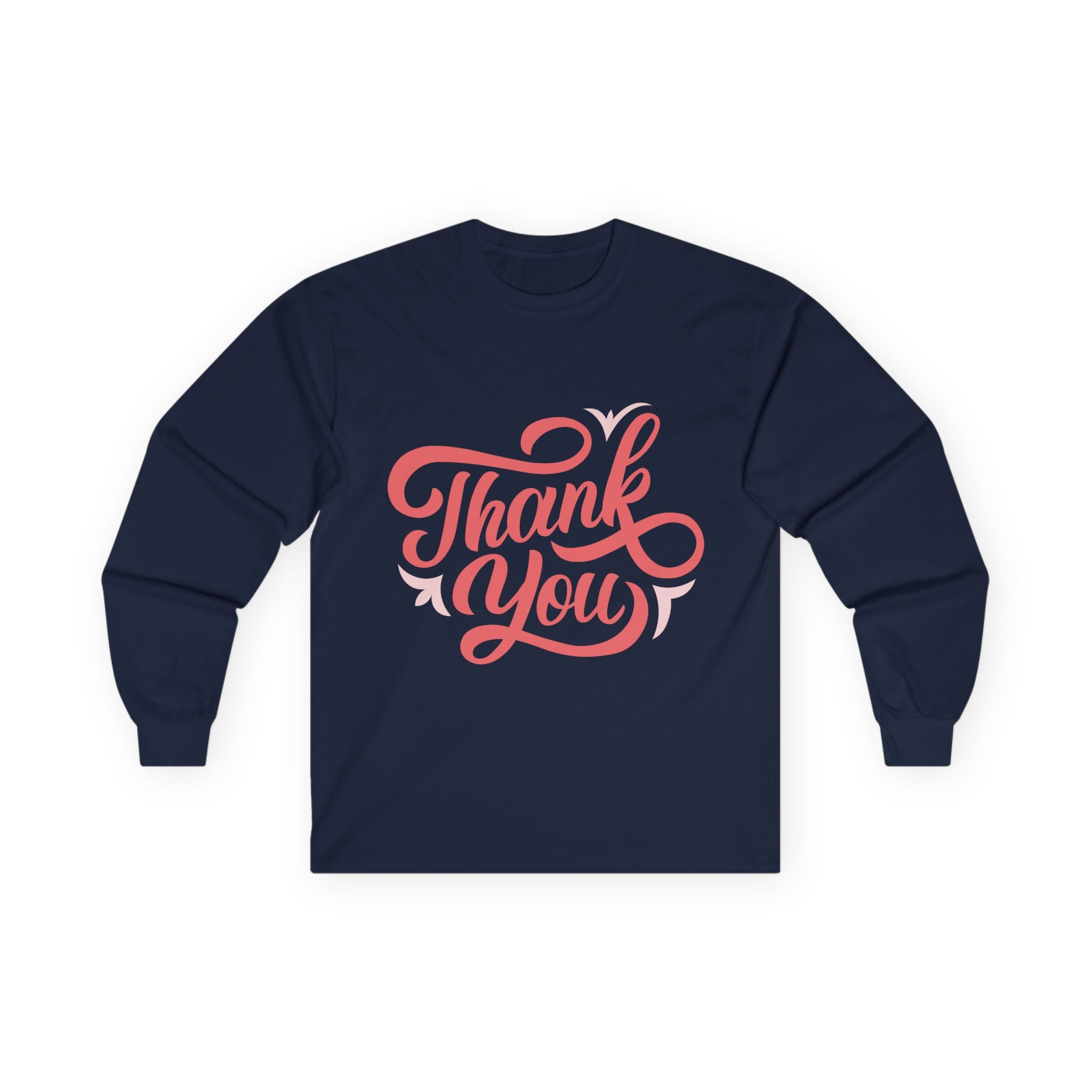 Thank You Script long sleeve tee | Thank You lettering shirt, gratitude design