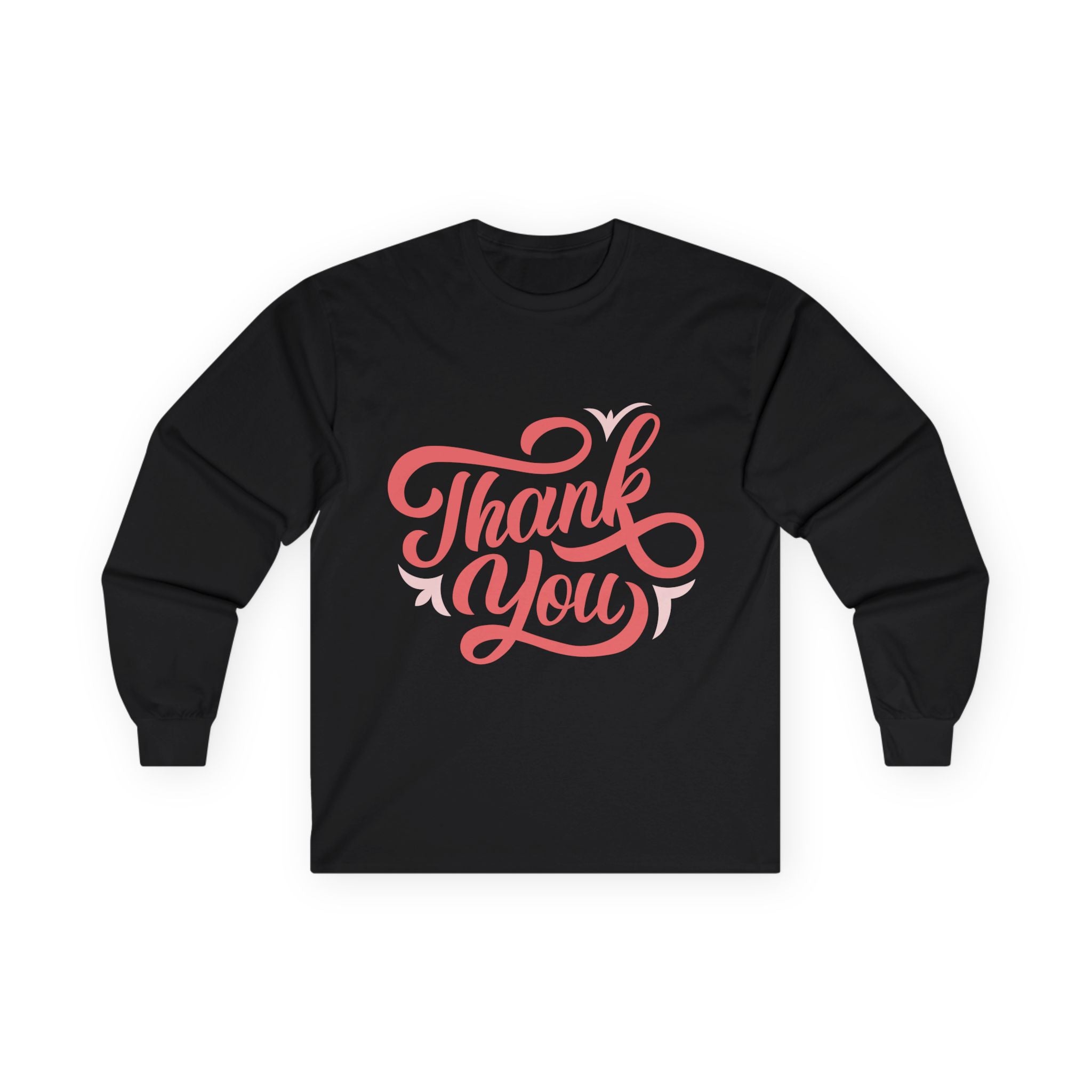 Thank You Script long sleeve tee | Thank You lettering shirt, gratitude design
