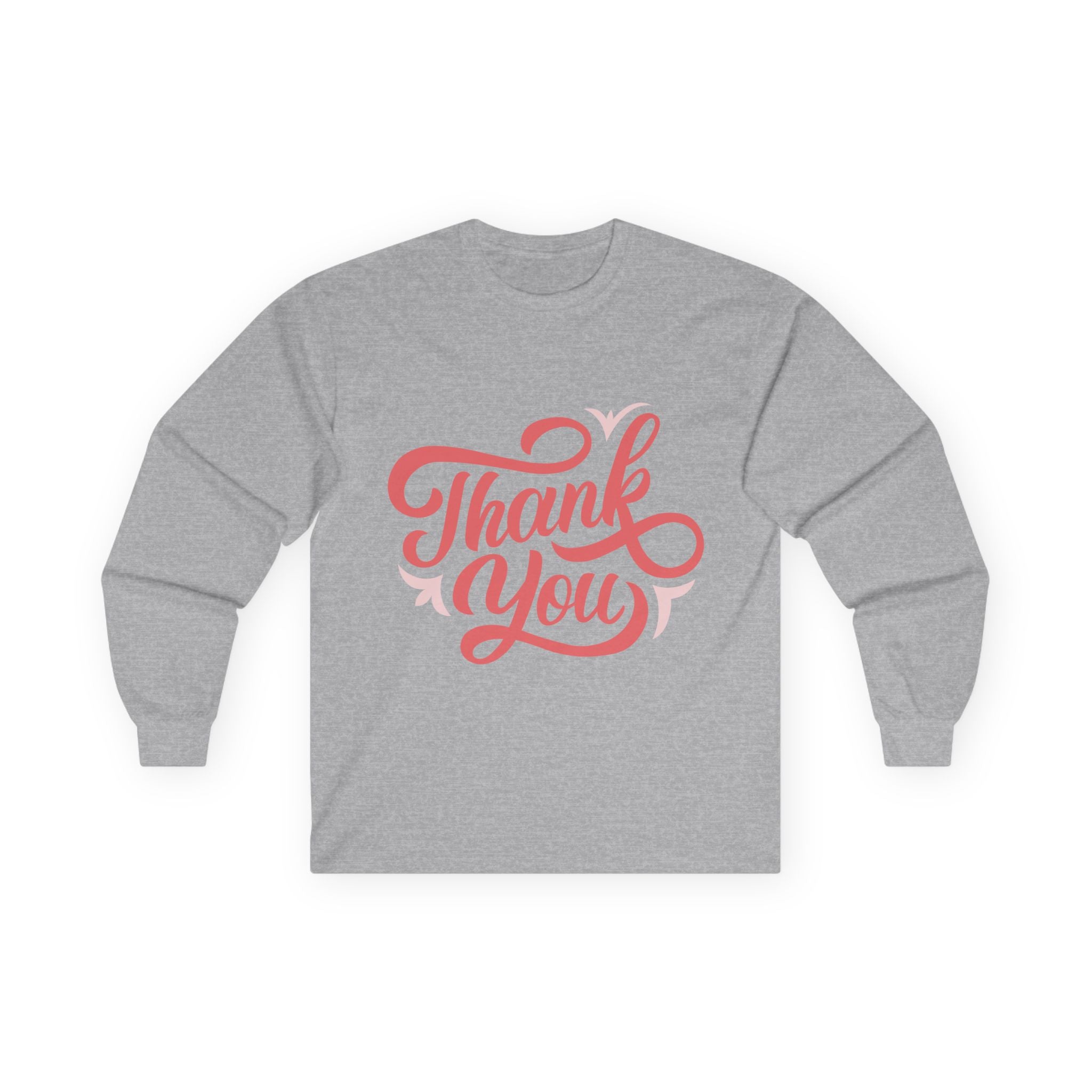 Thank You Script long sleeve tee | Thank You lettering shirt, gratitude design