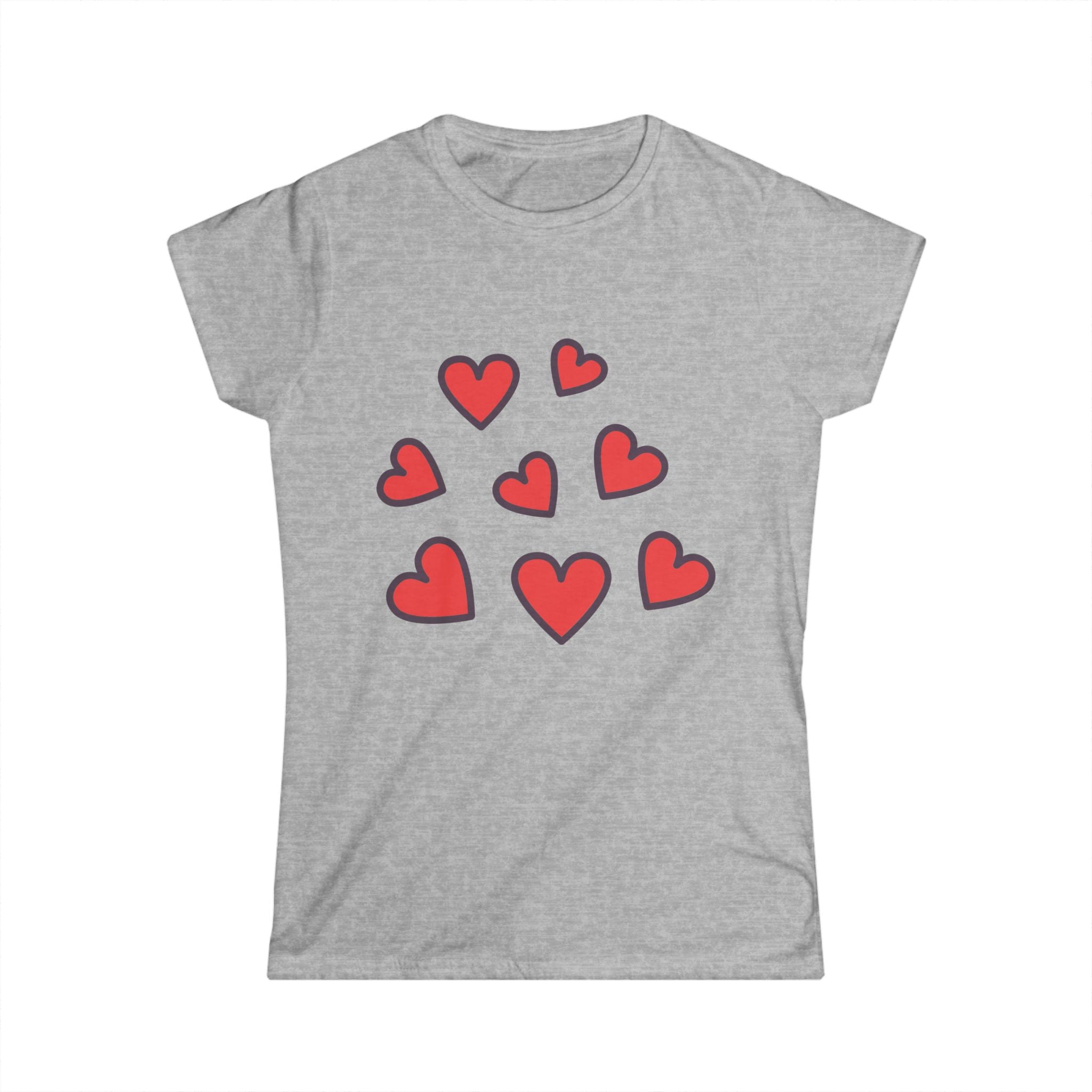 Scattered Red Hearts Tee | Cute Heart Pattern Shirt