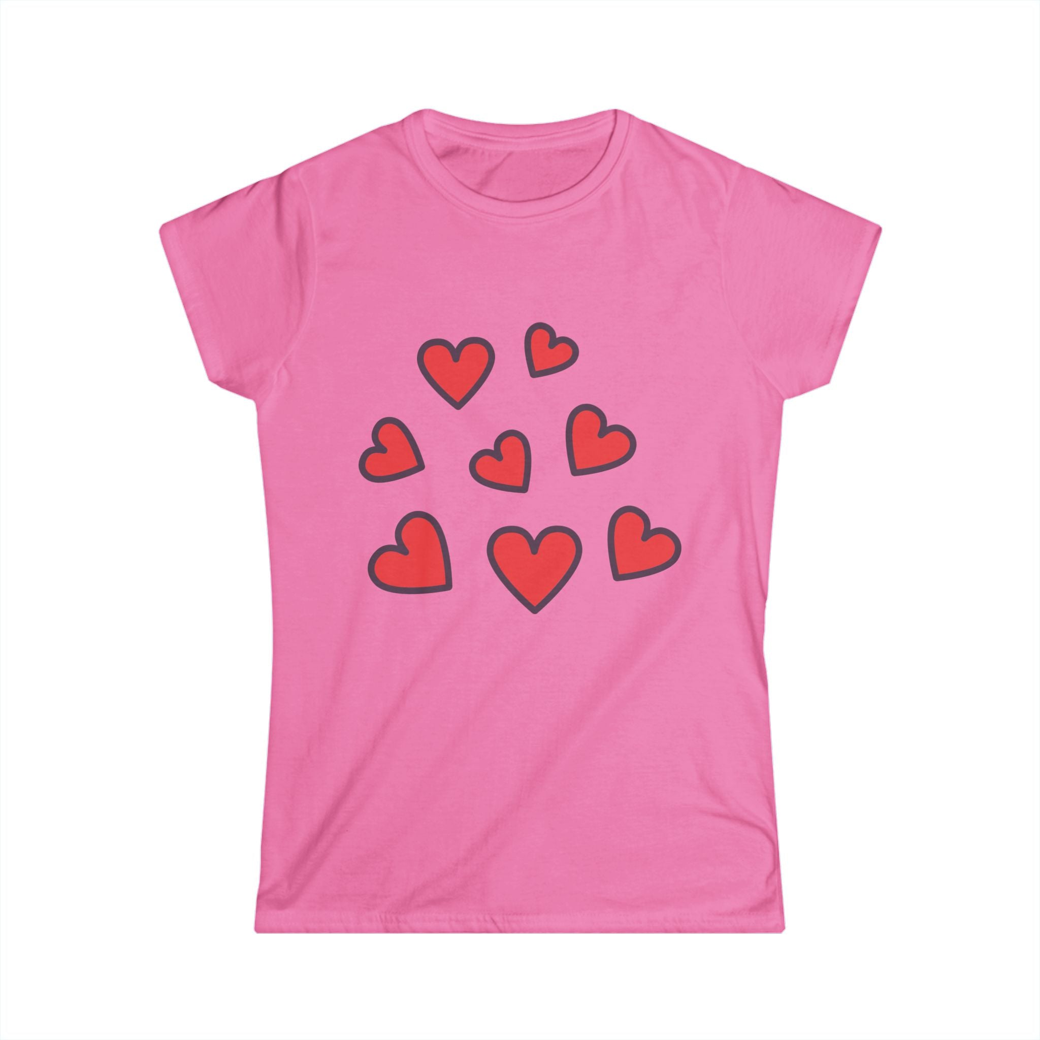 Scattered Red Hearts Tee | Cute Heart Pattern Shirt