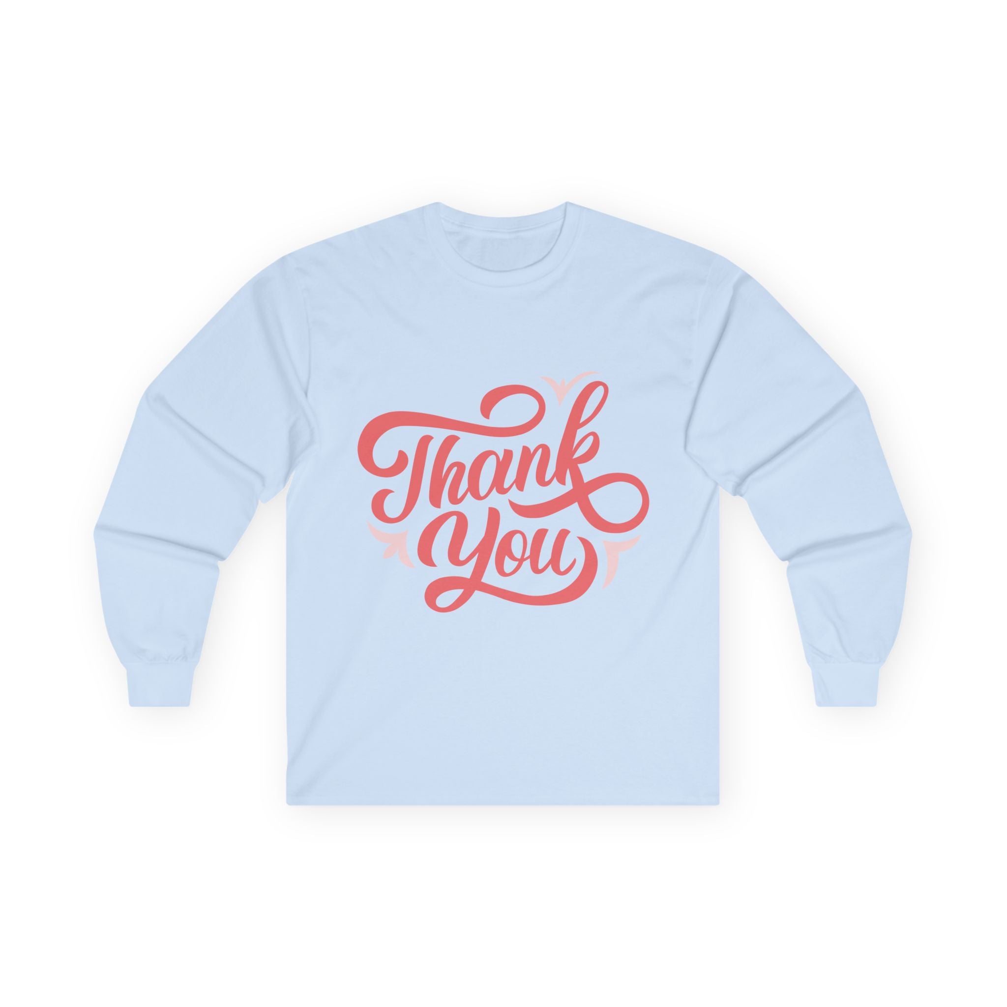 Thank You Script long sleeve tee | Thank You lettering shirt, gratitude design