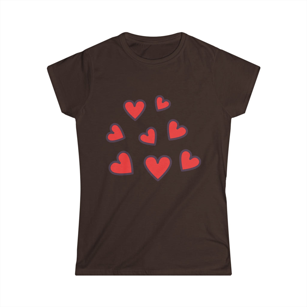 Scattered Red Hearts Tee | Cute Heart Pattern Shirt