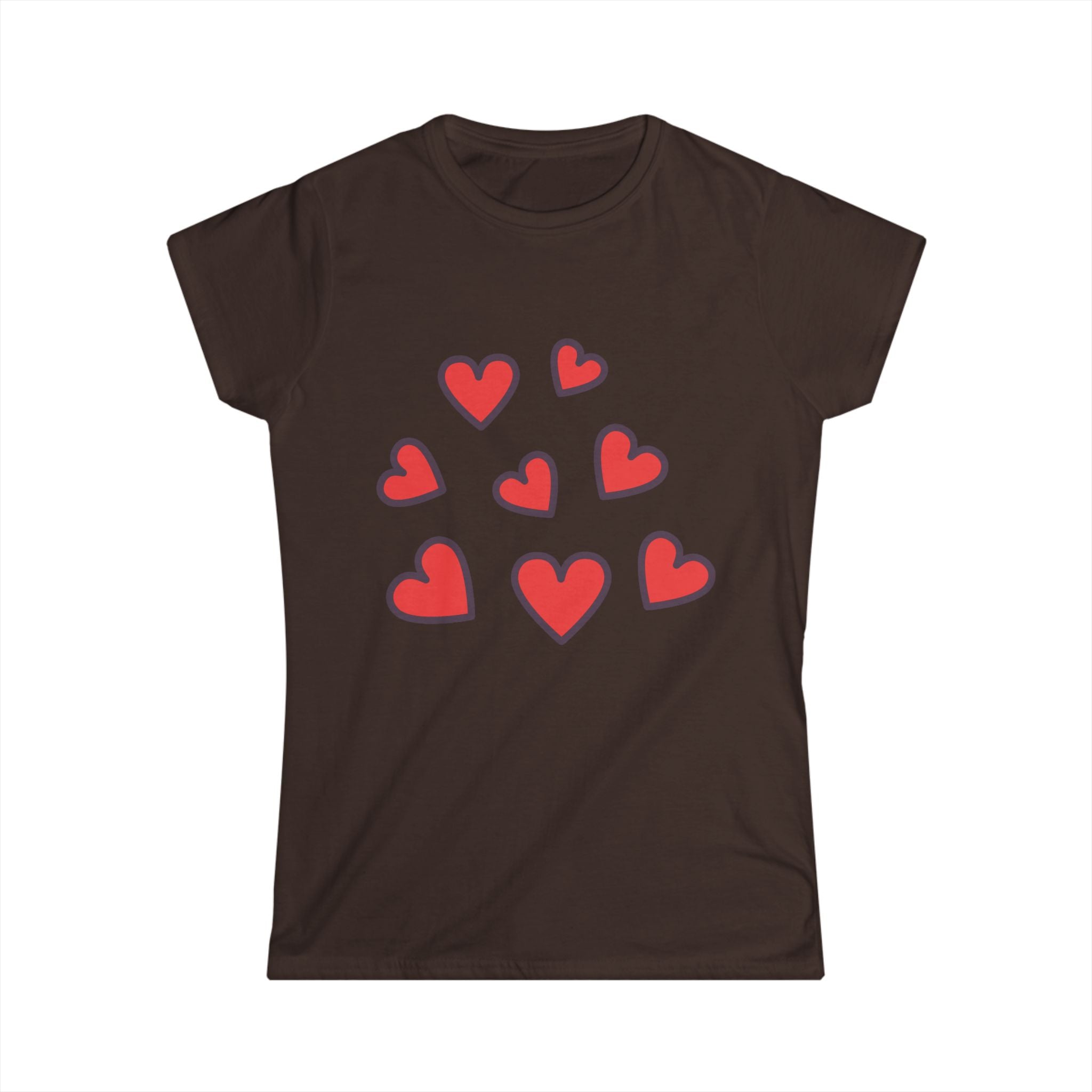 Scattered Red Hearts Tee | Cute Heart Pattern Shirt