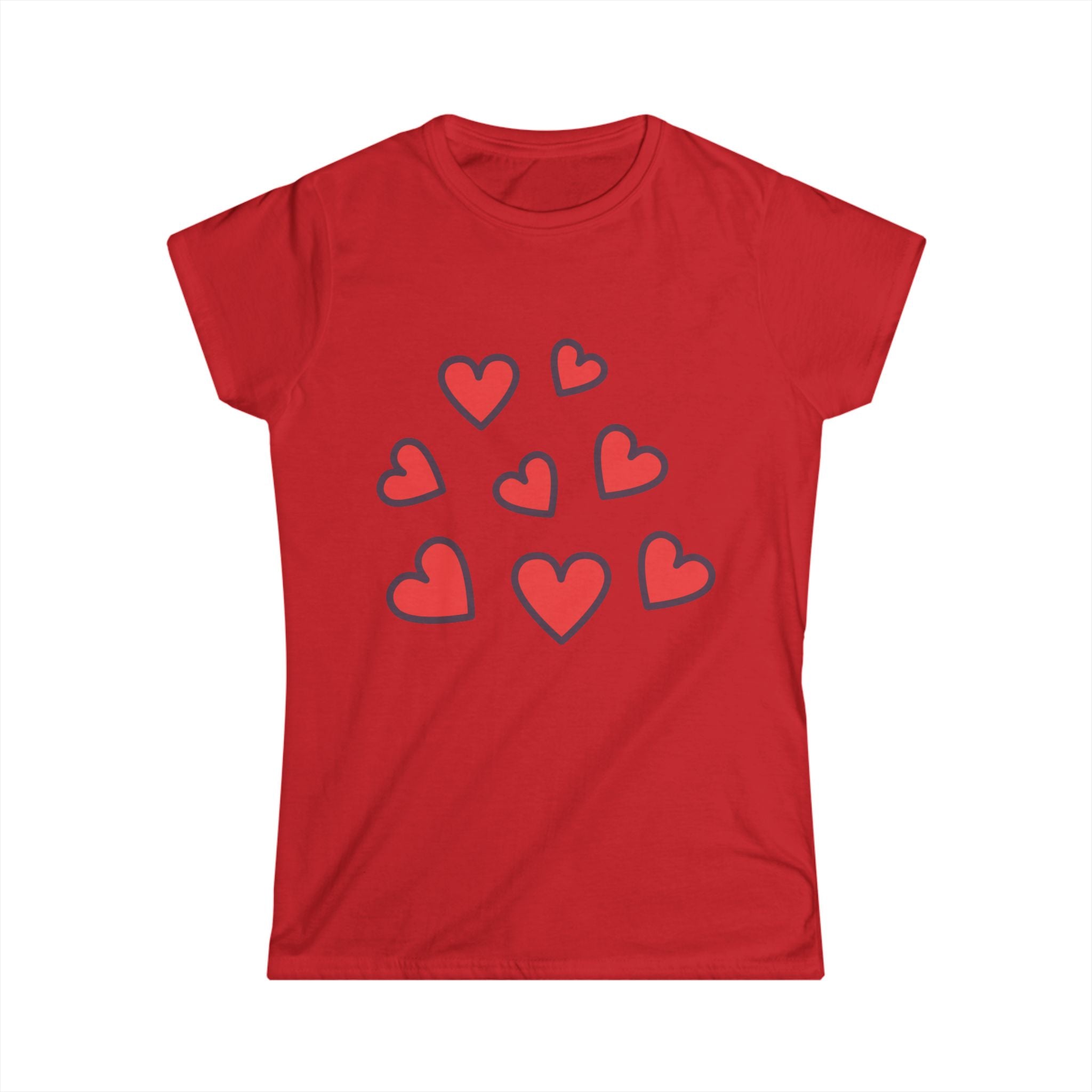 Scattered Red Hearts Tee | Cute Heart Pattern Shirt