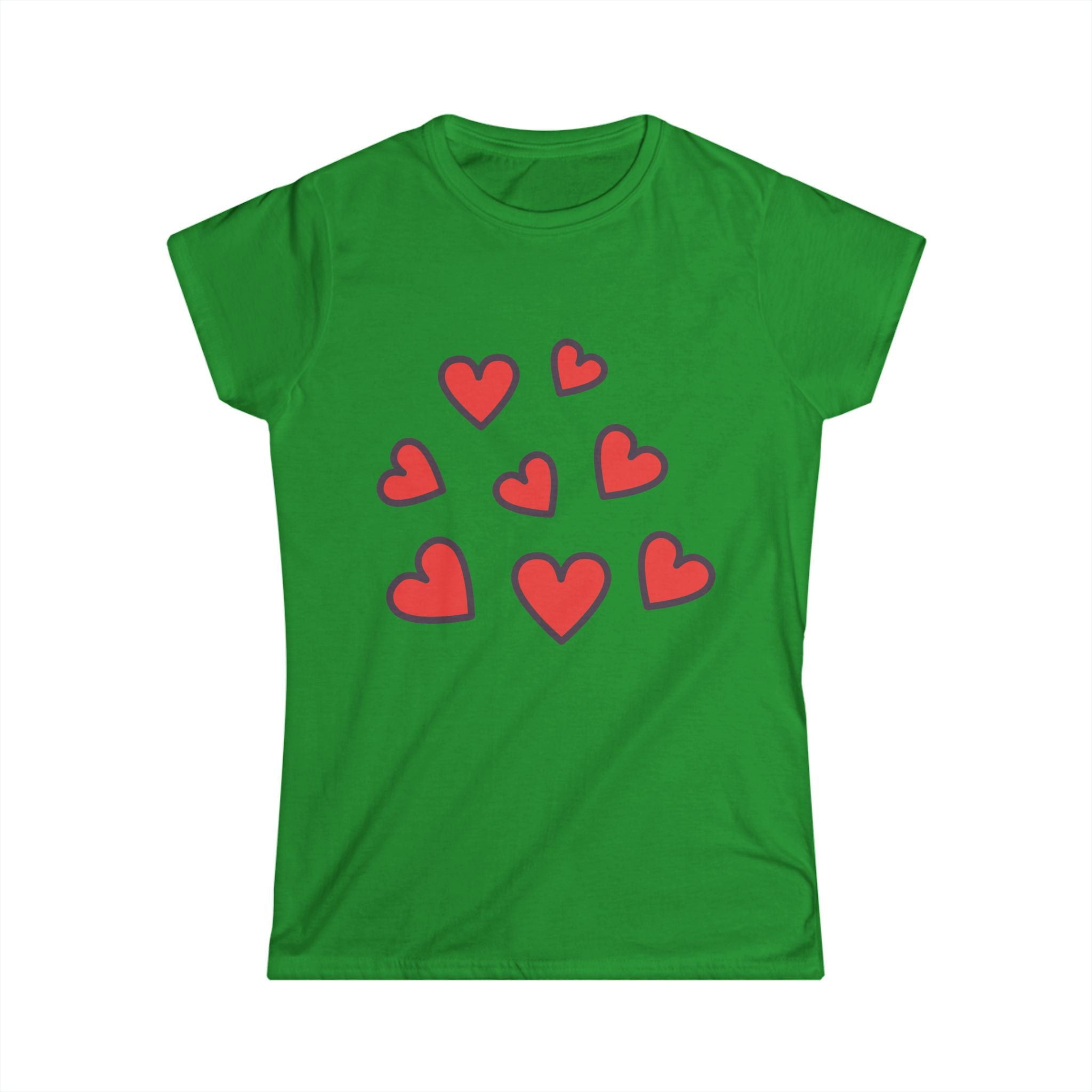 Scattered Red Hearts Tee | Cute Heart Pattern Shirt
