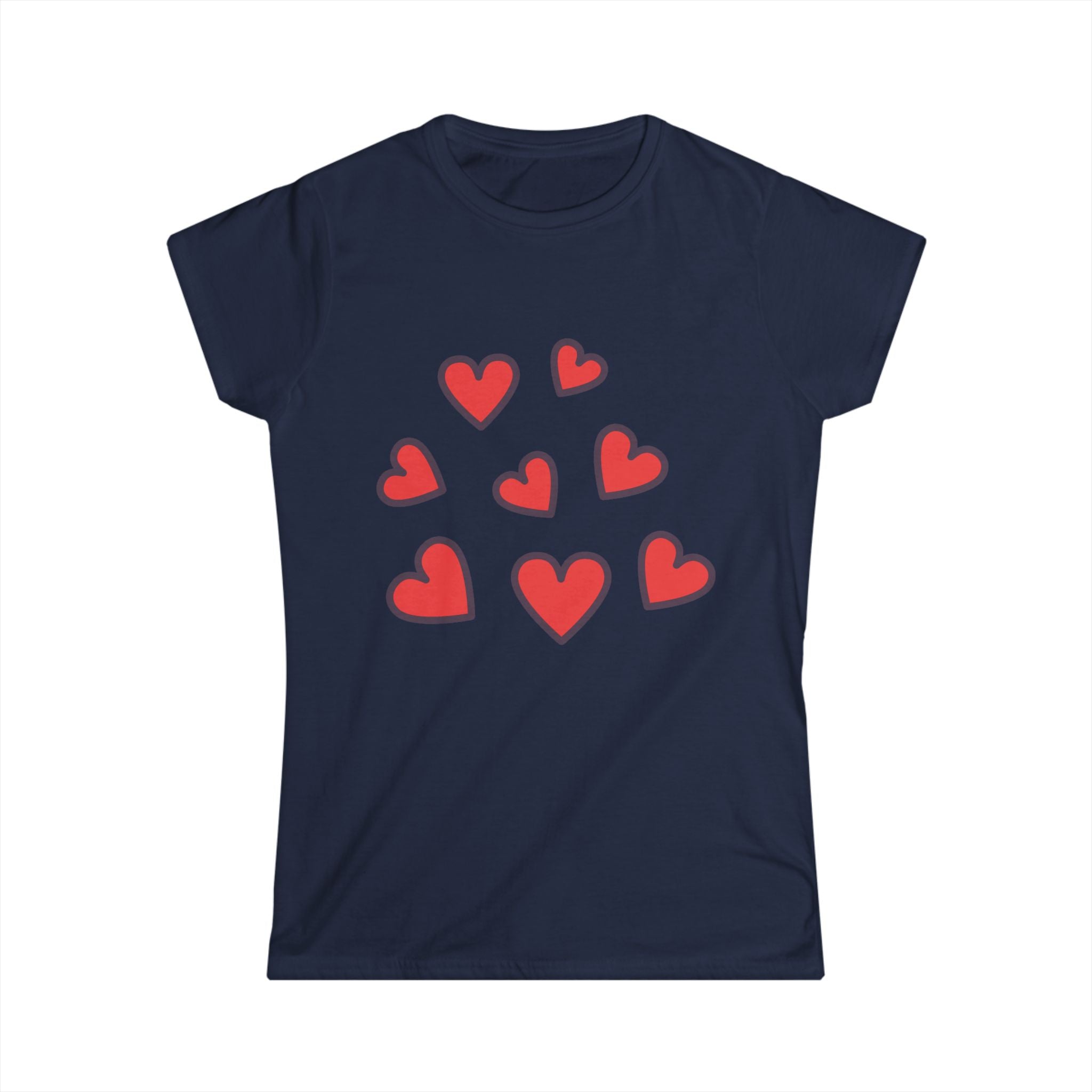Scattered Red Hearts Tee | Cute Heart Pattern Shirt