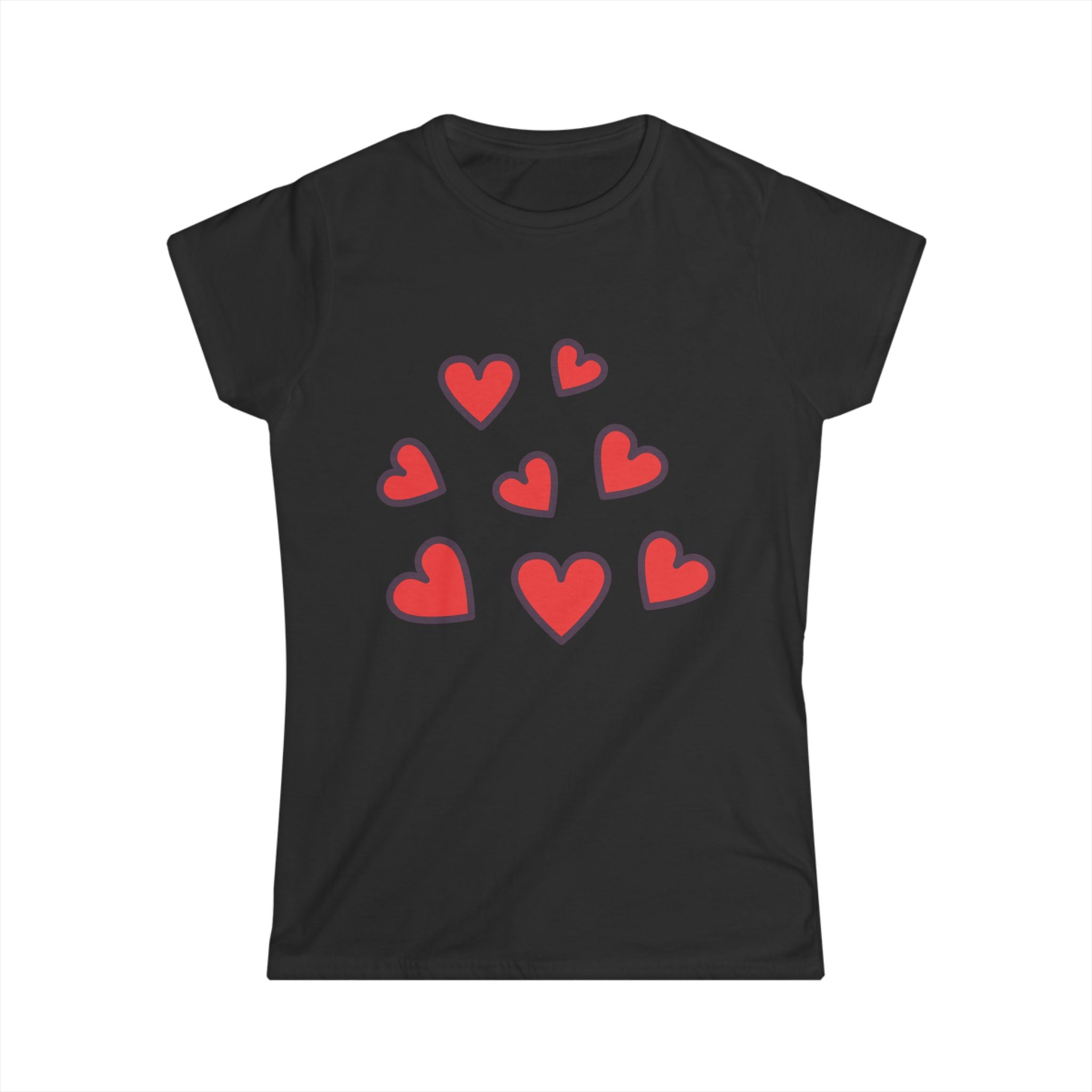 Scattered Red Hearts Tee | Cute Heart Pattern Shirt