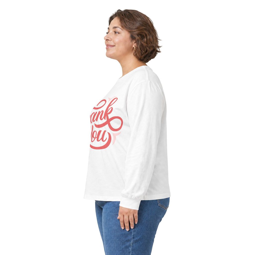 Thank You Script long sleeve tee | Thank You lettering shirt, gratitude design