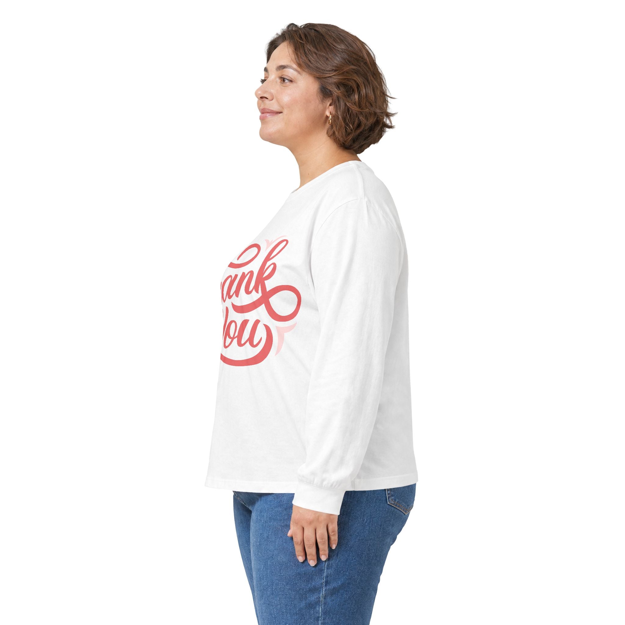 Thank You Script long sleeve tee | Thank You lettering shirt, gratitude design