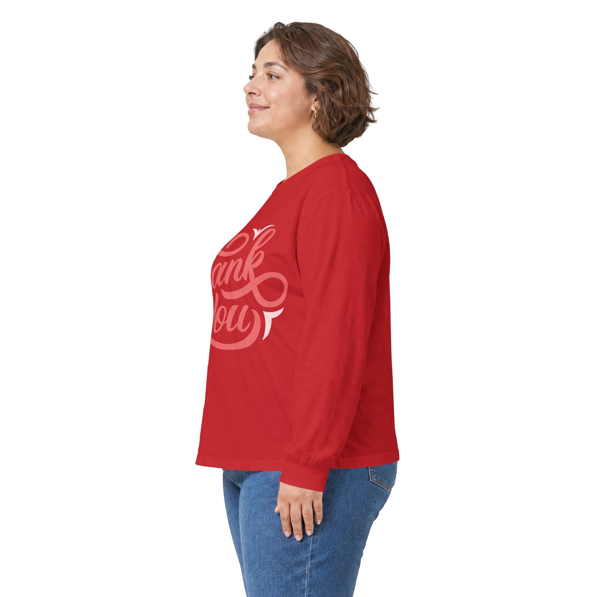 Thank You Script long sleeve tee | Thank You lettering shirt, gratitude design