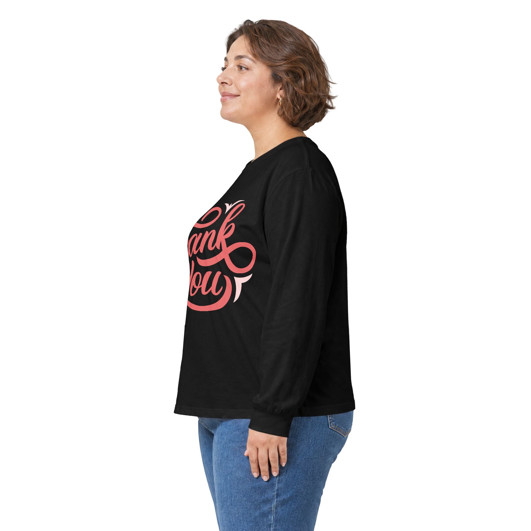 Thank You Script long sleeve tee | Thank You lettering shirt, gratitude design