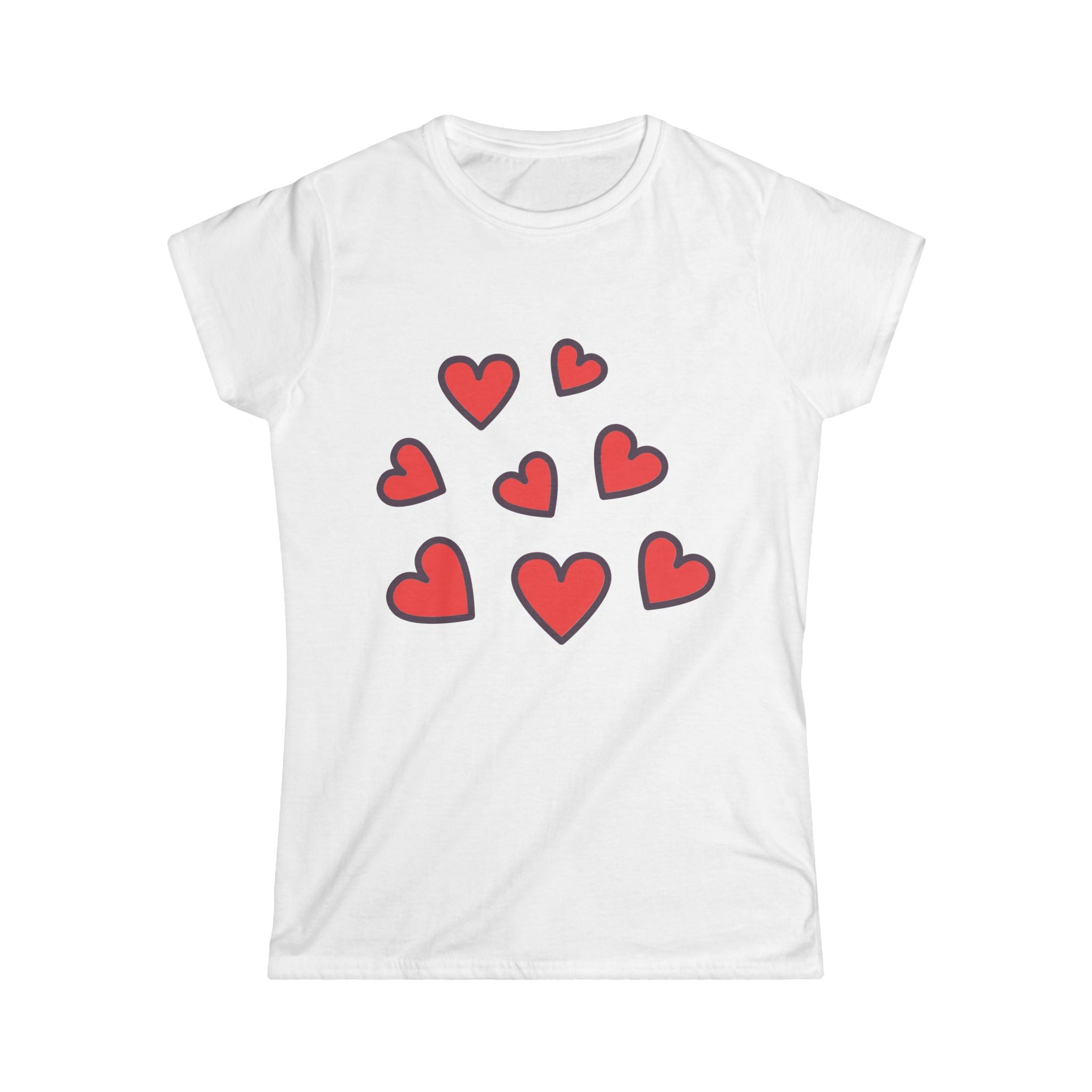 Scattered Red Hearts Tee | Cute Heart Pattern Shirt